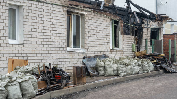 Professional Fire Damage Restoration technician working in Crum Lynne, PA